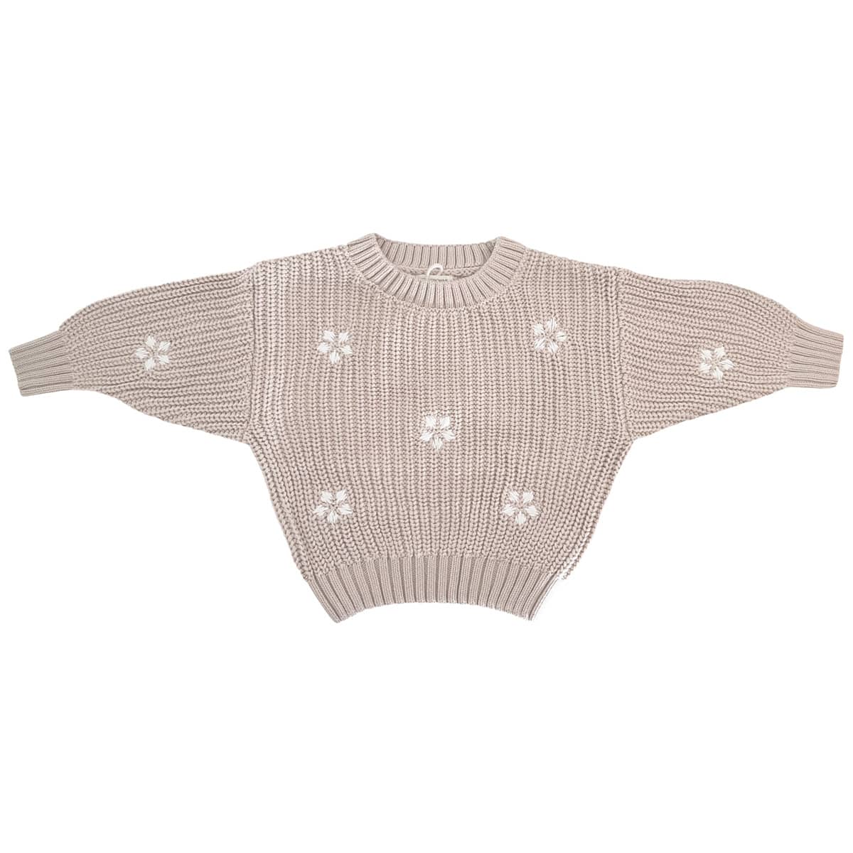 3 Little Crowns Chunky Knit Jumper - Flowers