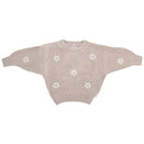 3 Little Crowns Chunky Knit Jumper - Flowers