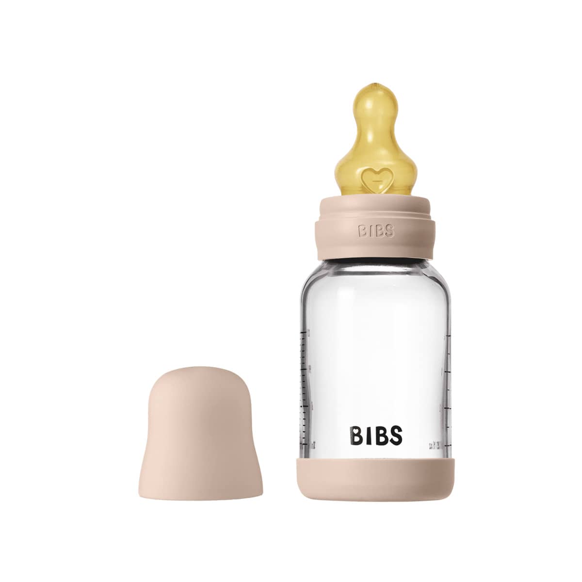 BIBS Baby Glass Bottle Set - Latex Teat - 120ml - Blush