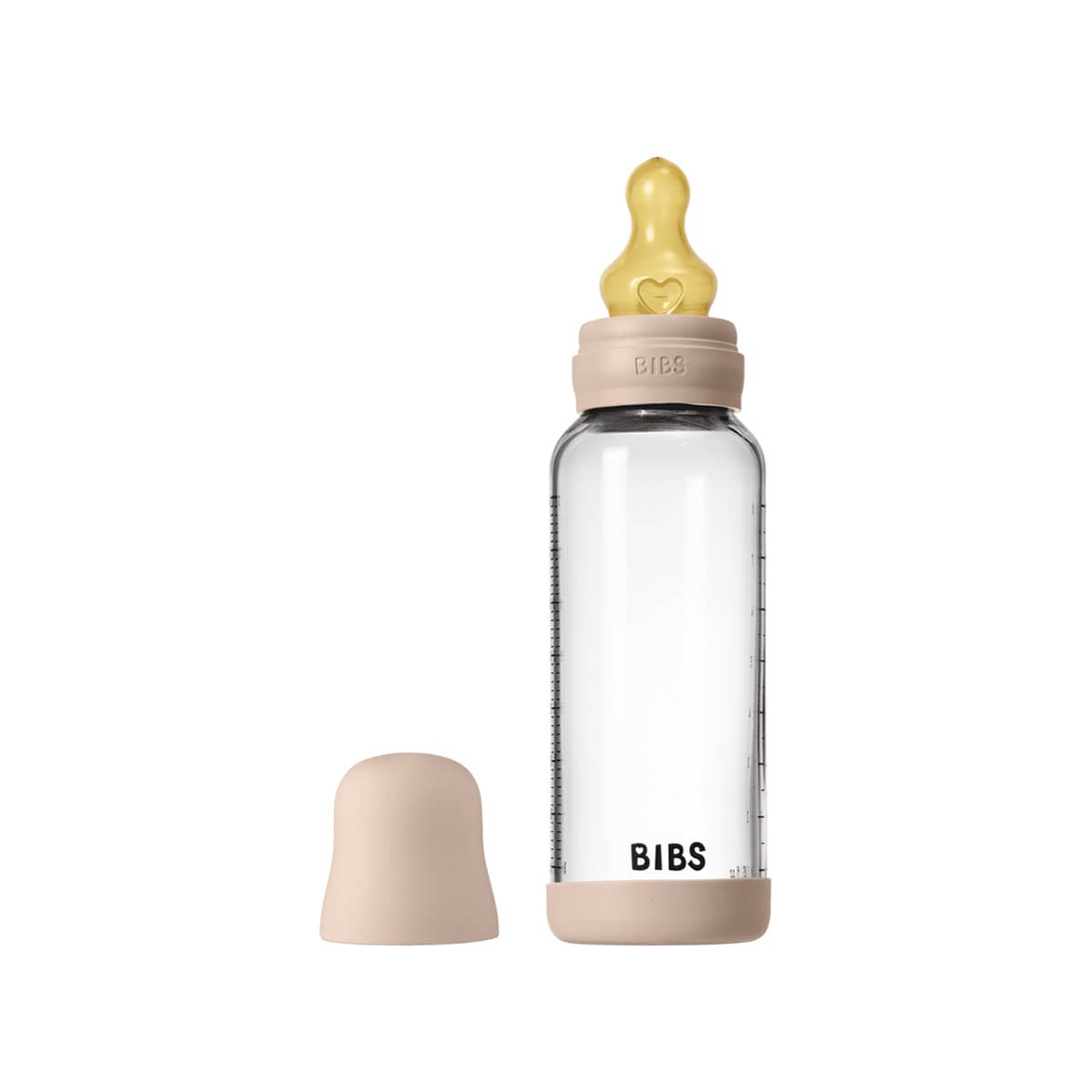 BIBS Baby Glass Bottle Set - Latex Teat - 240ml - Blush