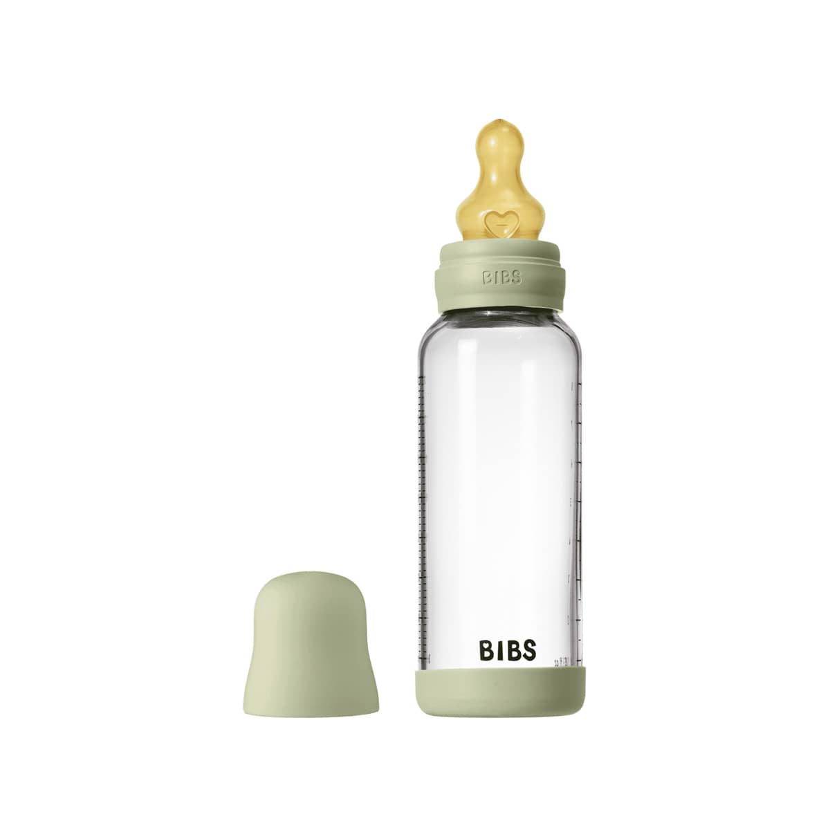 BIBS Baby Glass Bottle Set - Latex Teat - 240ml - Sage