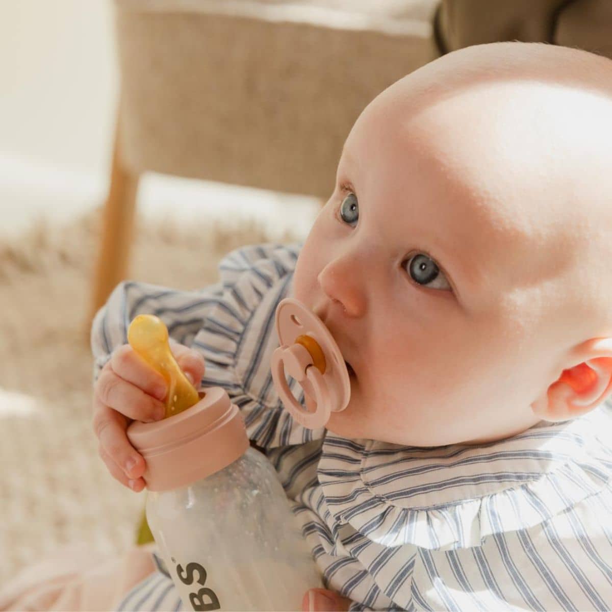 BIBS Baby Glass Bottle Set - Latex Teat - 240ml