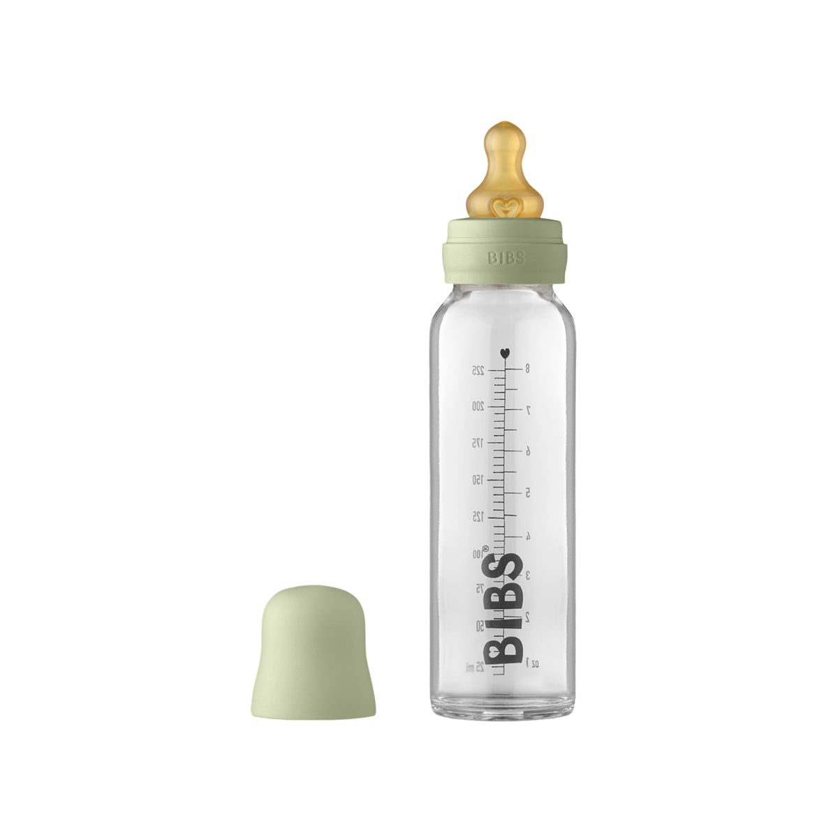 BIBS Baby Glass Bottle - 225ml - Sage
