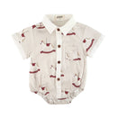 Bencer & Hazelnut Collared Bodysuit/Shirt - Rocking Horse