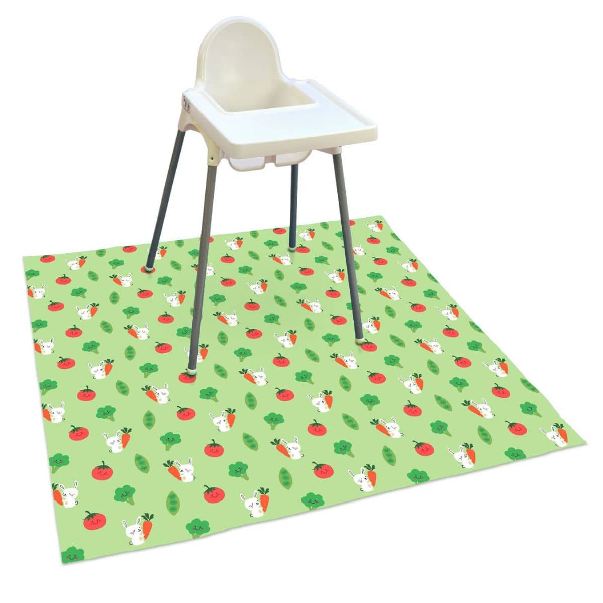Bibetta Wipeezee XL Splash Mat - Green Bunny and Veg