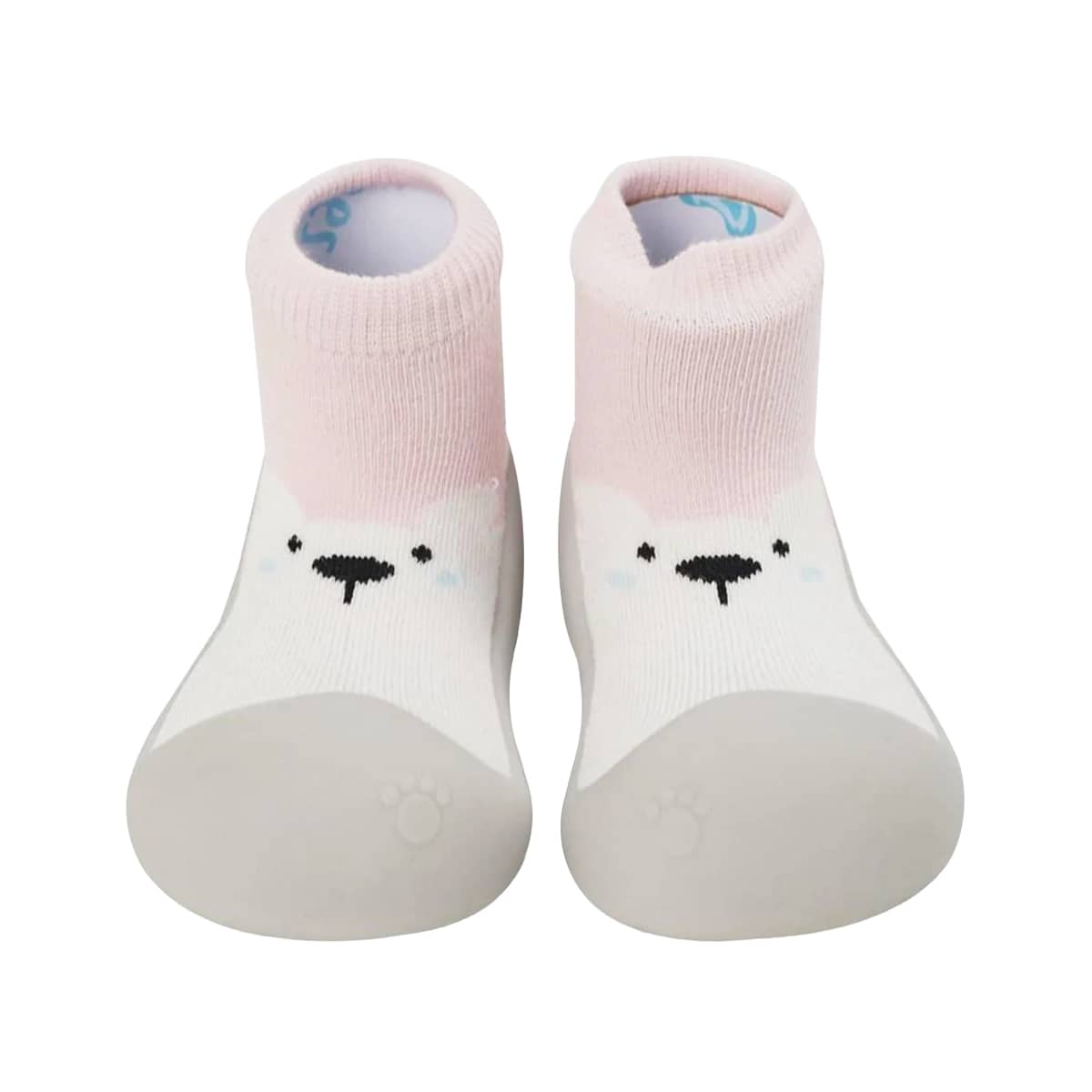 BigToes First Walker Shoes - White Bear Pink