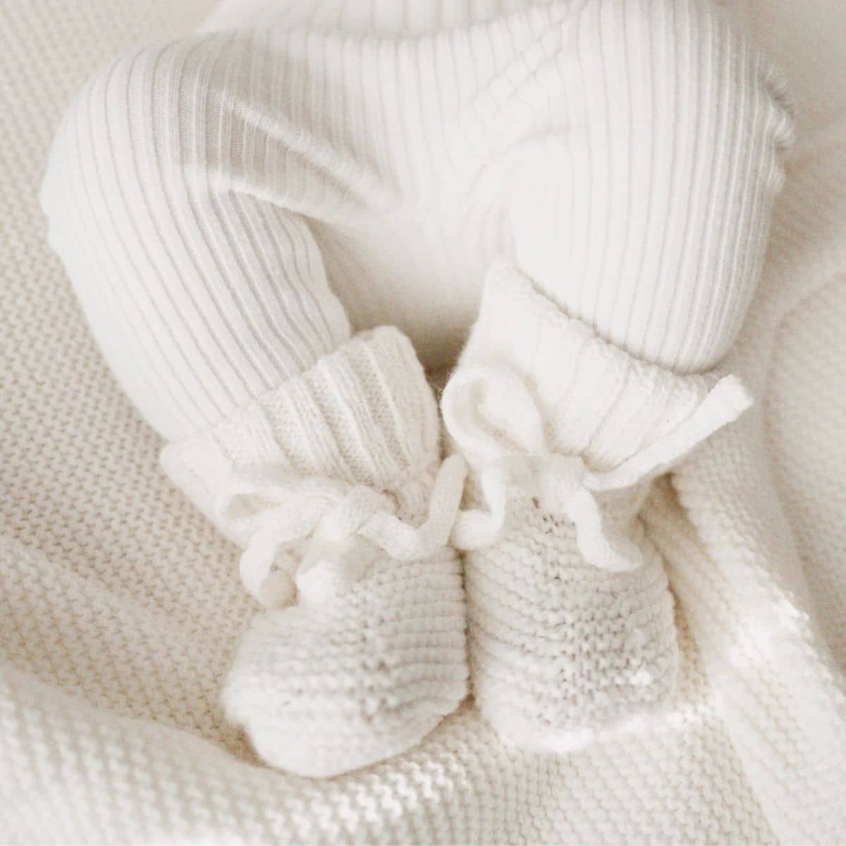 Blossom & Pear Mini Knit Booties - Milk
