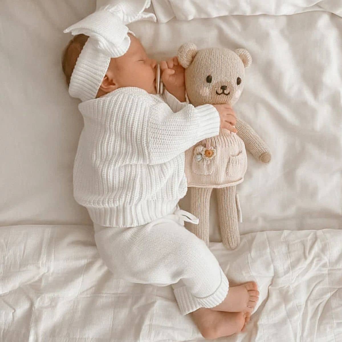 Blossom & Pear Mini Knit Pants - Milk