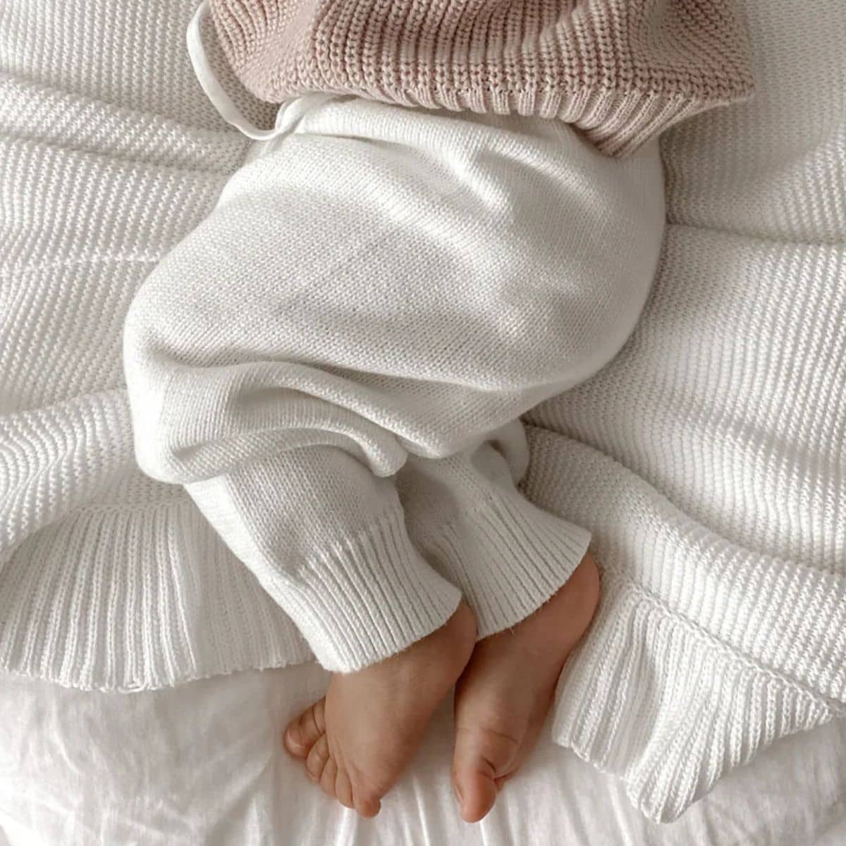 Blossom & Pear Mini Knit Pants - Milk