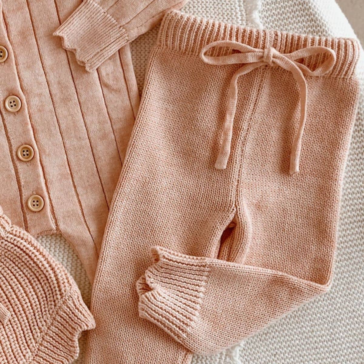 Blossom & Pear Mini Knit Pants - Pink Lemonade