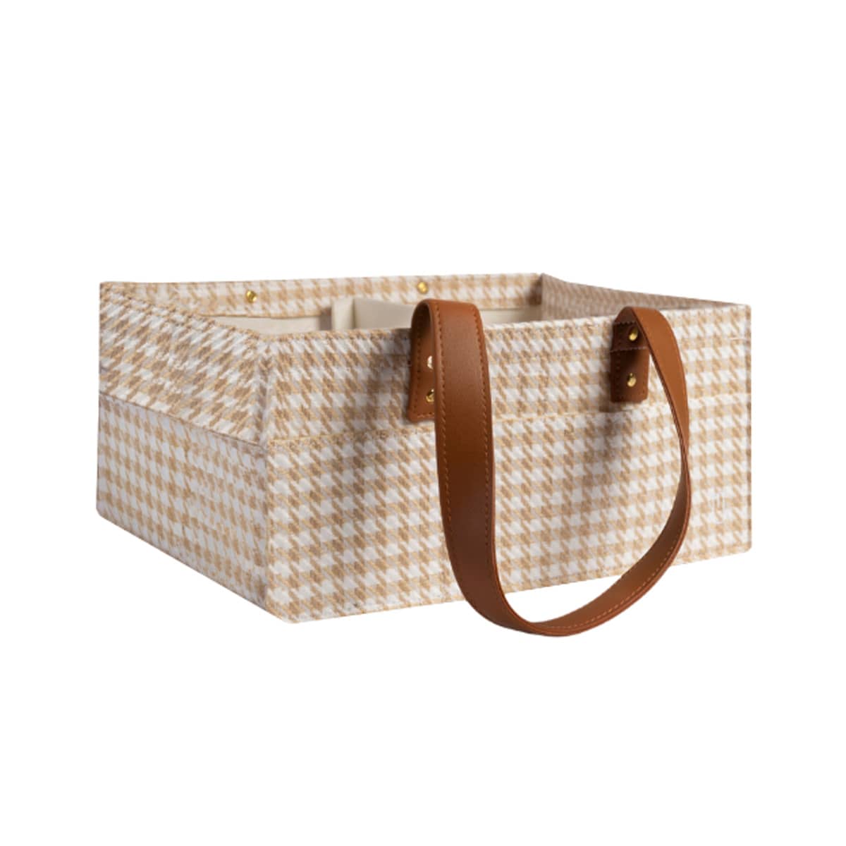 Bunnie Caddie Deluxe Mini Nappy Organiser - Houndstooth Tan