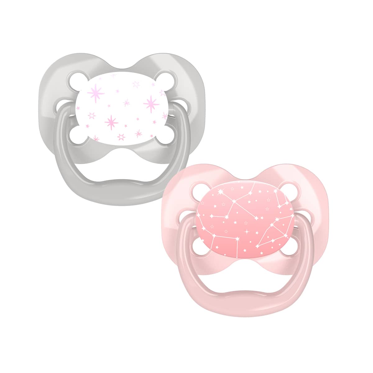 Dr Browns Advantage Pacifiers - Pink Stars