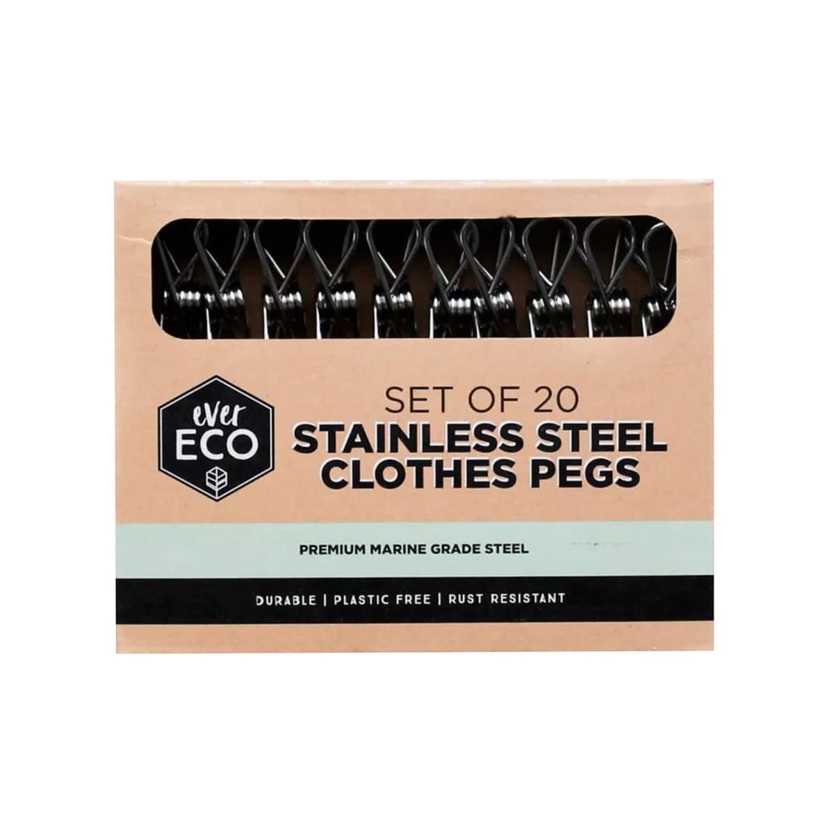 Ever Eco Stainless Steel Clothes Pegs - 20 Pack
