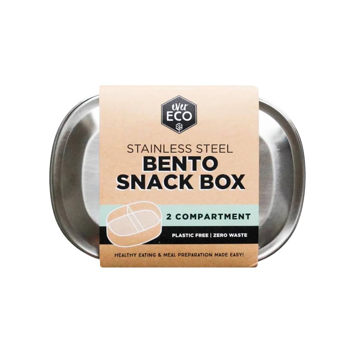 Ever Eco Stainless Steel Bento Snack Box - 2 Compartment