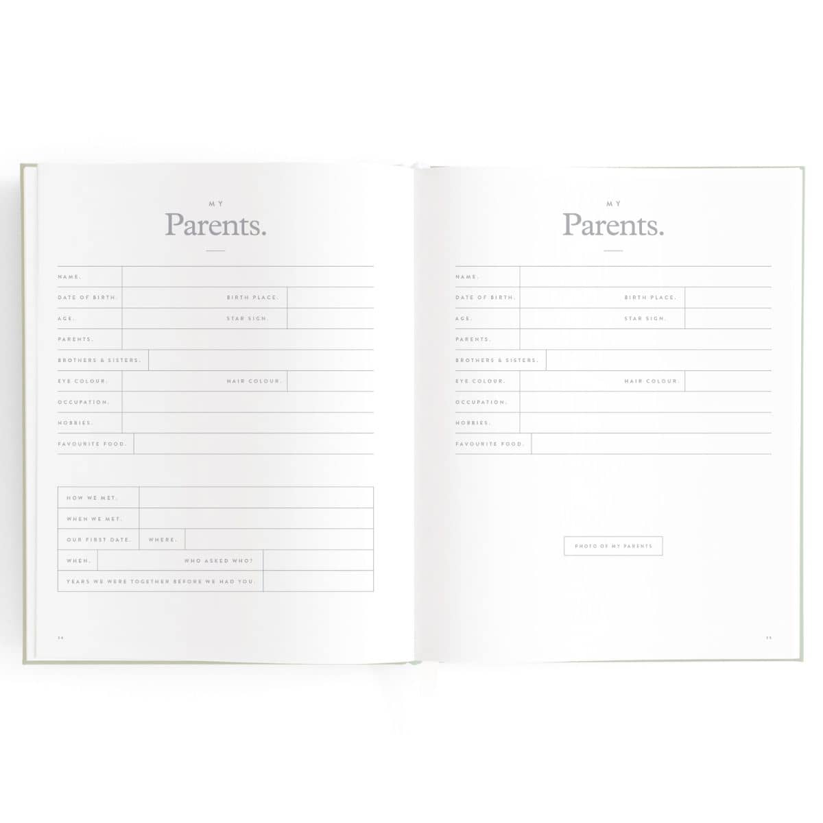 Fox & Fallow Baby Book - My Parents