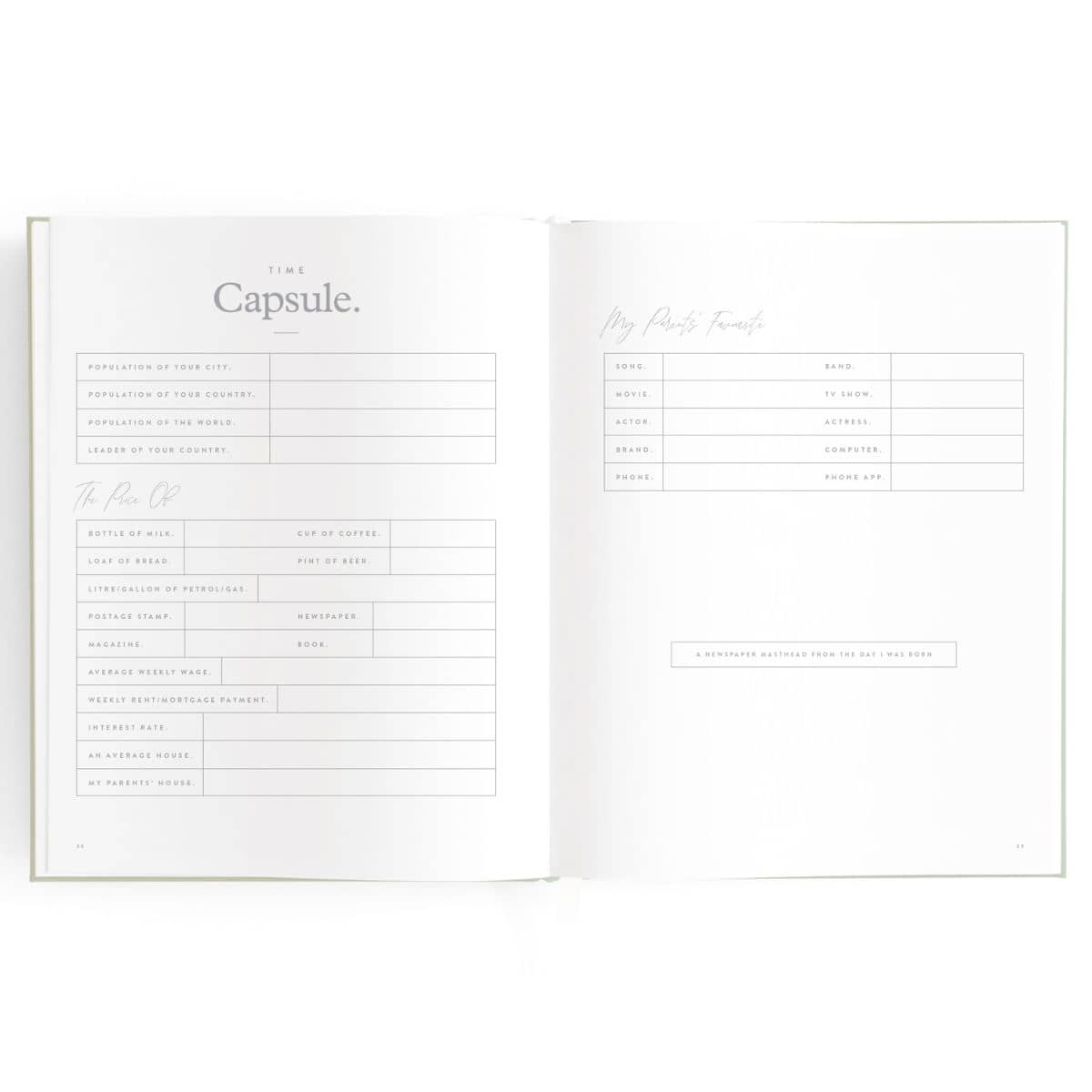 Fox & Fallow Baby Book - Time Capsule