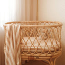 Fox & Fallow Organic Fitted Bassinet Sheet - Coffee Stripe