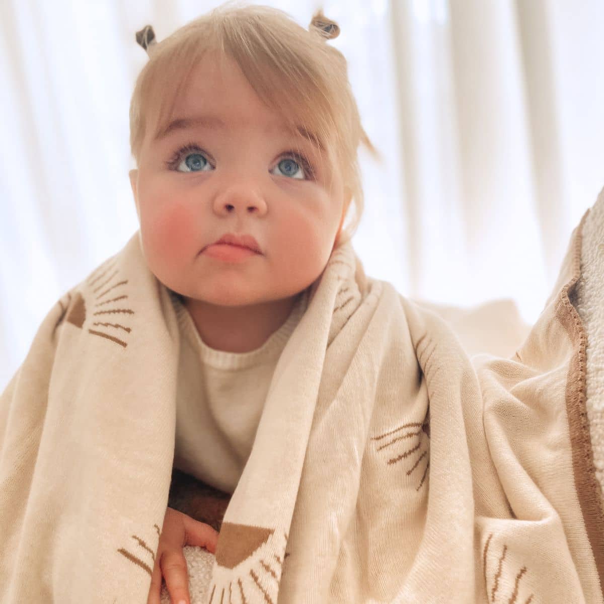 Fox & Fallow Reversible Knit Baby Blanket - Suns Coffee