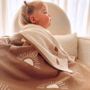 Fox & Fallow Reversible Knit Baby Blanket - Suns Coffee