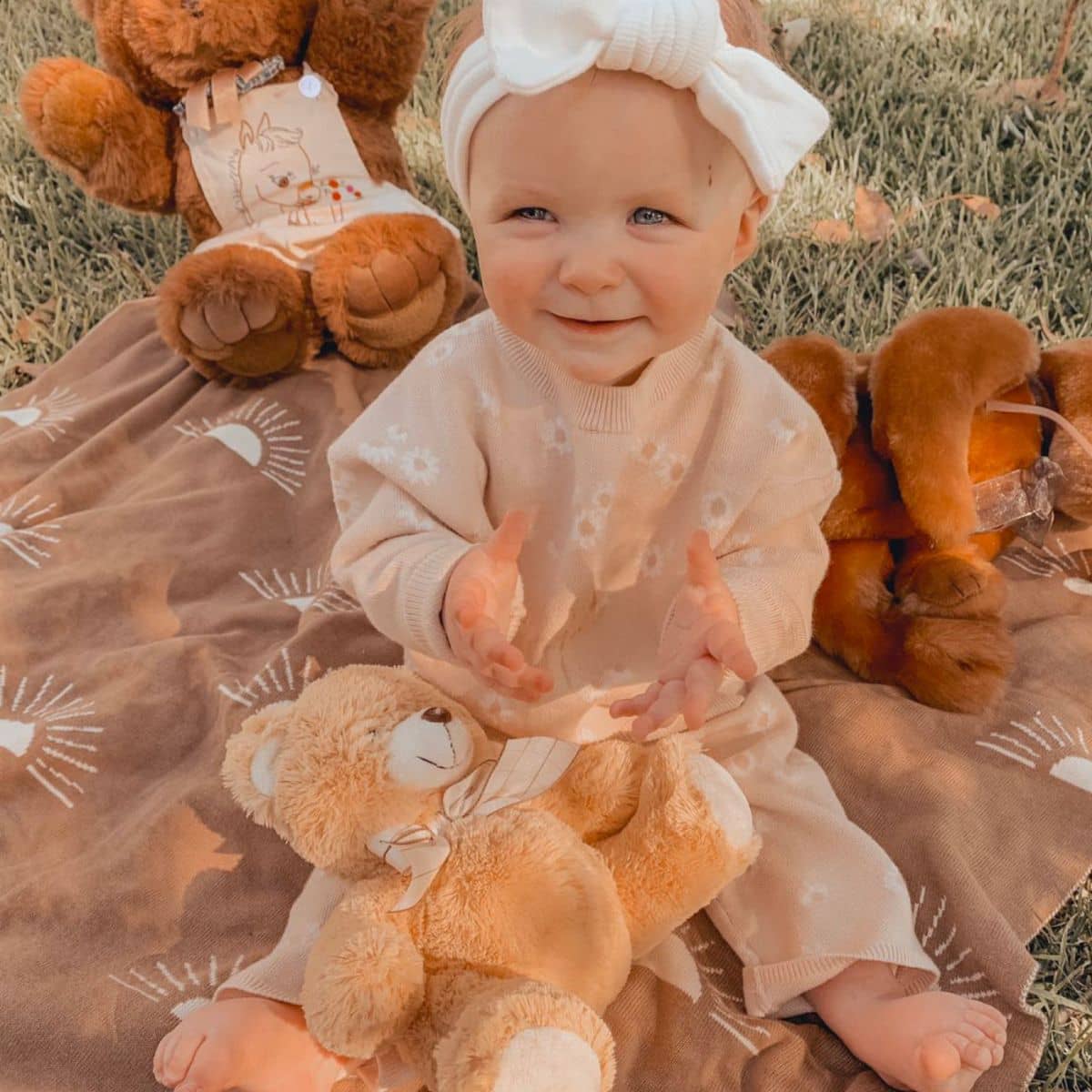 Fox & Fallow Reversible Knit Baby Blanket - Suns Coffee