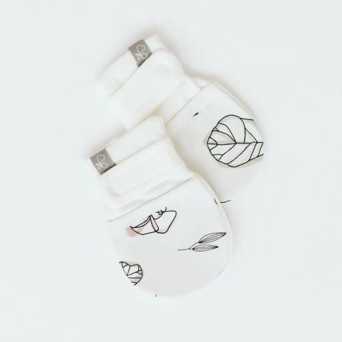 Goumi Stay On Baby Mitts - Two Pack - Abstract Floral + Rose