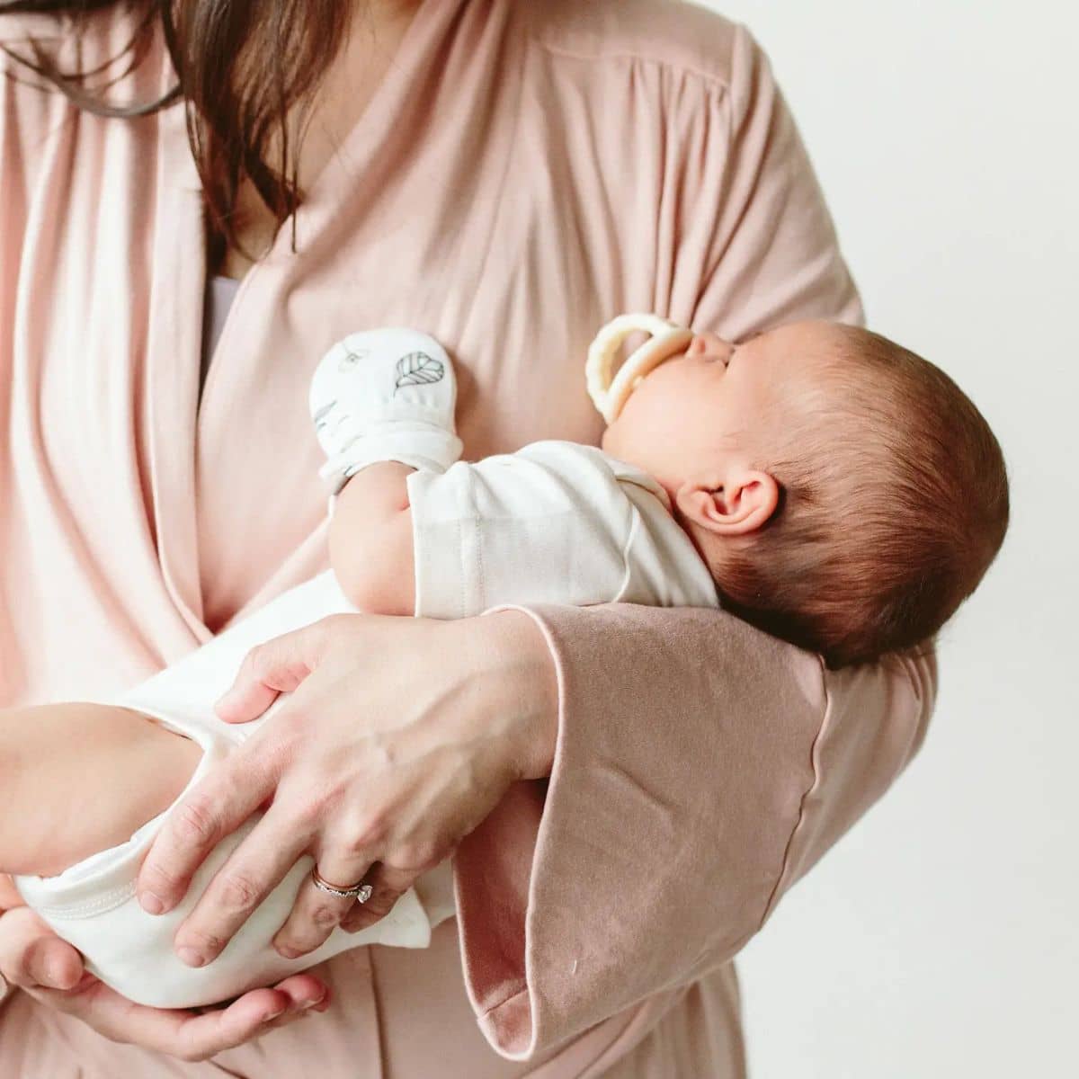 Goumi Stay On Baby Mitts - Two Pack - Abstract Floral + Rose