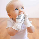 Goumi Stay On Baby Mitts - Two Pack - Stripe Grey + Midnight