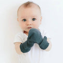 Goumi Stay On Baby Mitts - Two Pack - Stripe Grey + Midnight