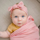 Kiin Baby Bamboo Stretch Bow Headband - Peony