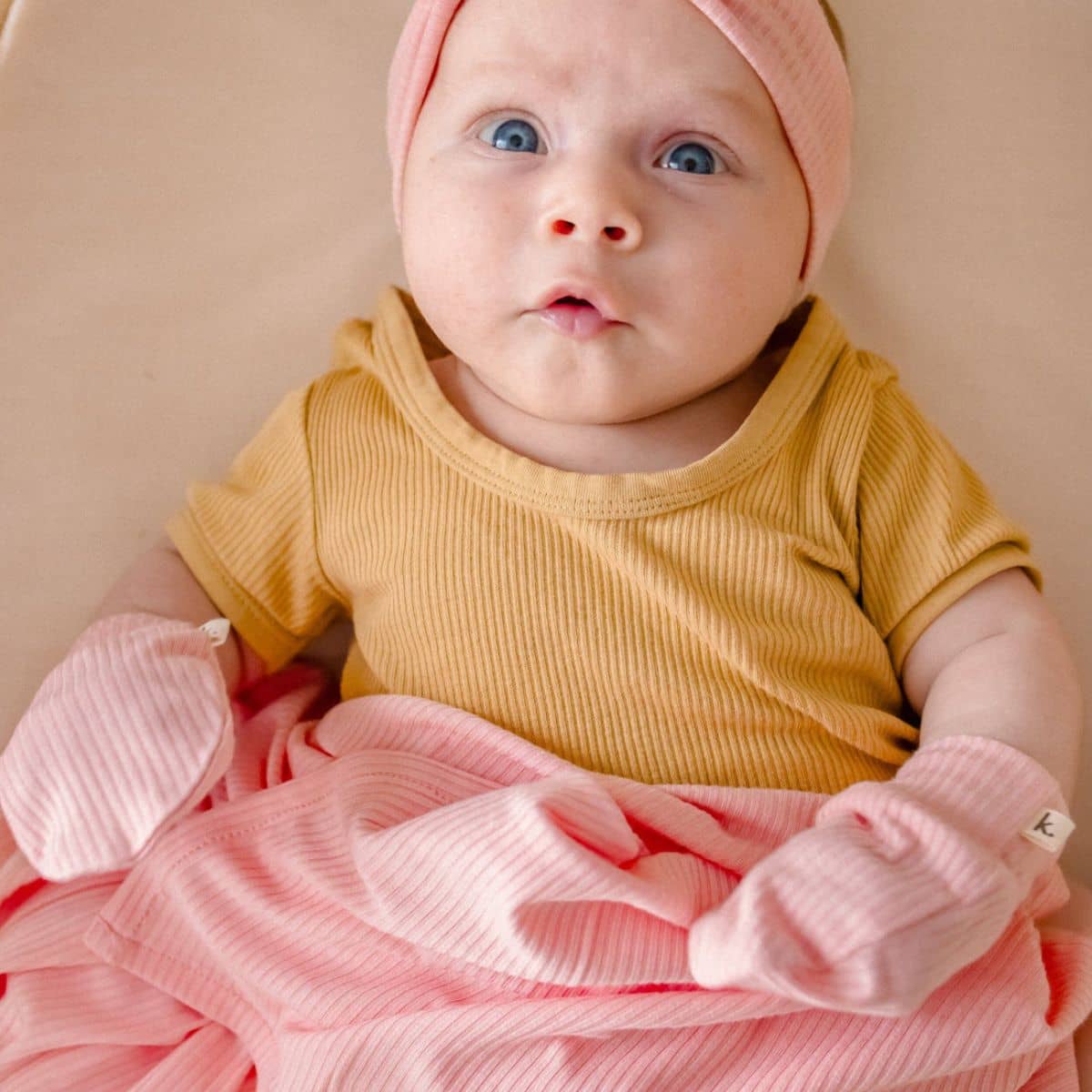Kiin Baby Bamboo Stretch Mittens - Peony