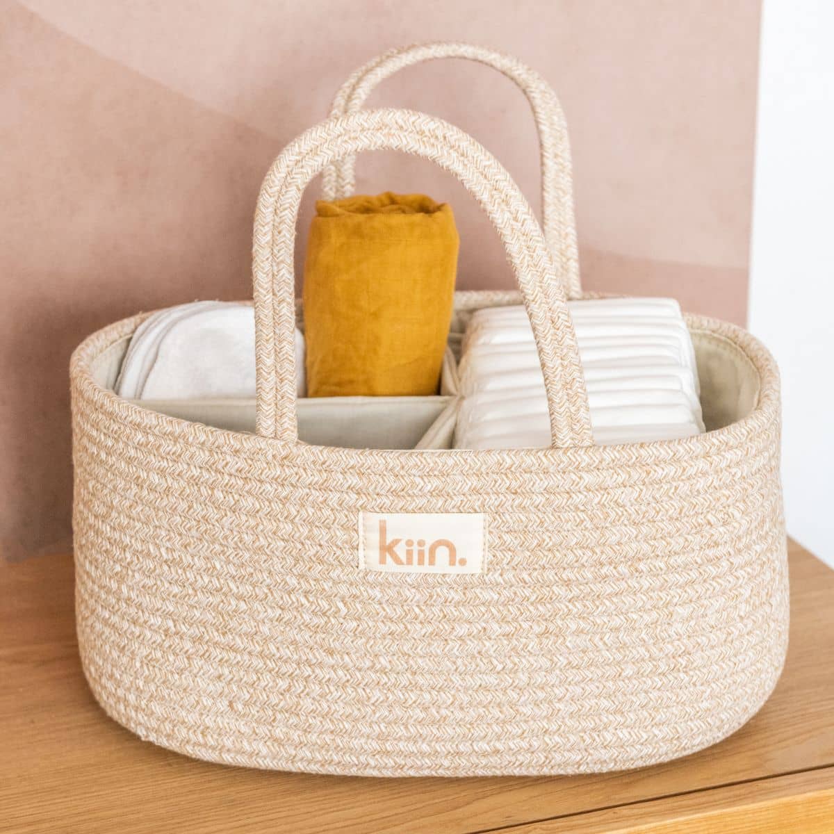 Kiin Baby Cotton Rope Nappy Caddy Organiser