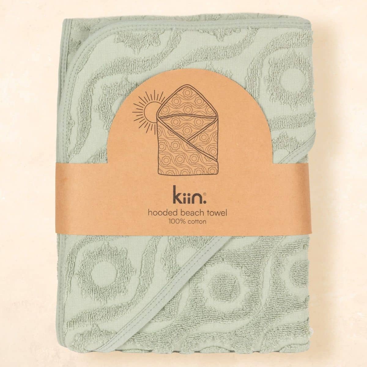 Kiin Baby Hooded Beach Towel - Sage