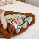 Kiin Baby Organic Muslin Swaddle - Fleur - Umber