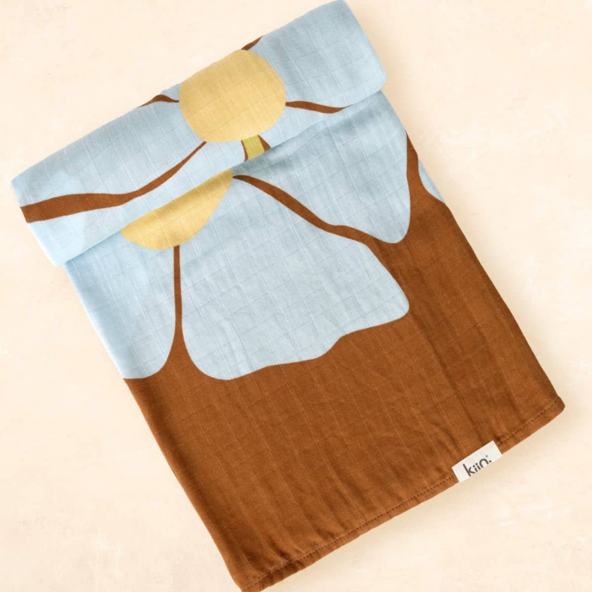 Kiin Baby Organic Muslin Swaddle - Fleur - Umber