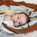 Kiin Baby Organic Muslin Swaddle - Fleur - Umber