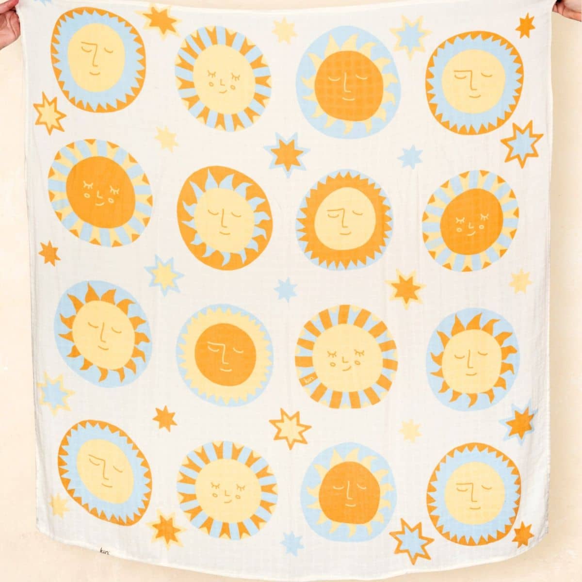 Kiin Baby Organic Muslin Swaddle - Sunny Day