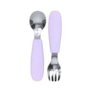 Kiin Baby Silicone + Stainless Steel Cutlery Set - Lilac