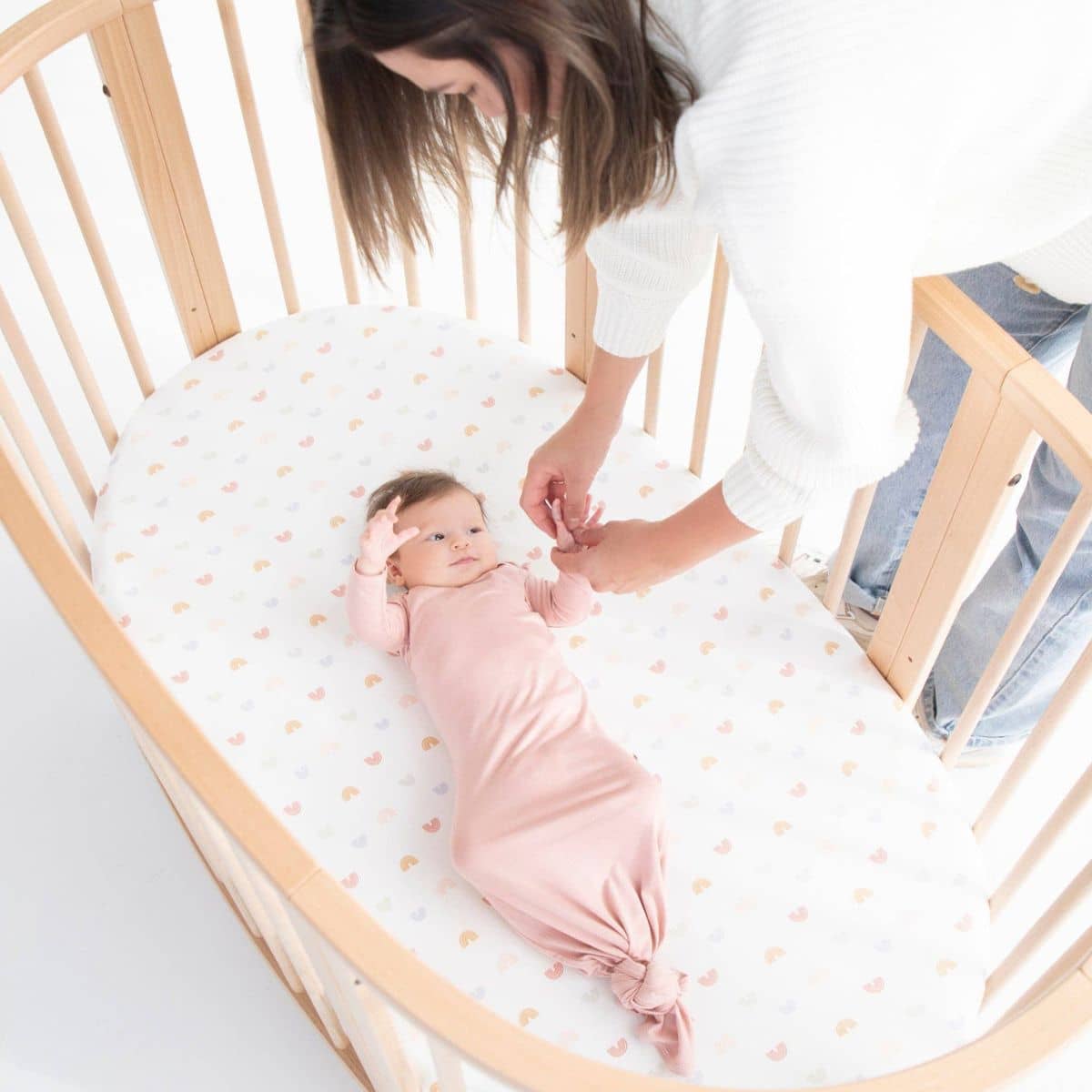 Kynd Baby Fitted Cot Sheet - Over The Rainbow