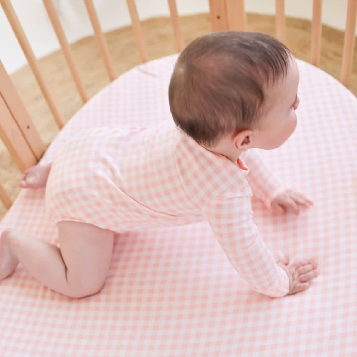 Kynd Baby Fitted Cot Sheet - Petal Gingham