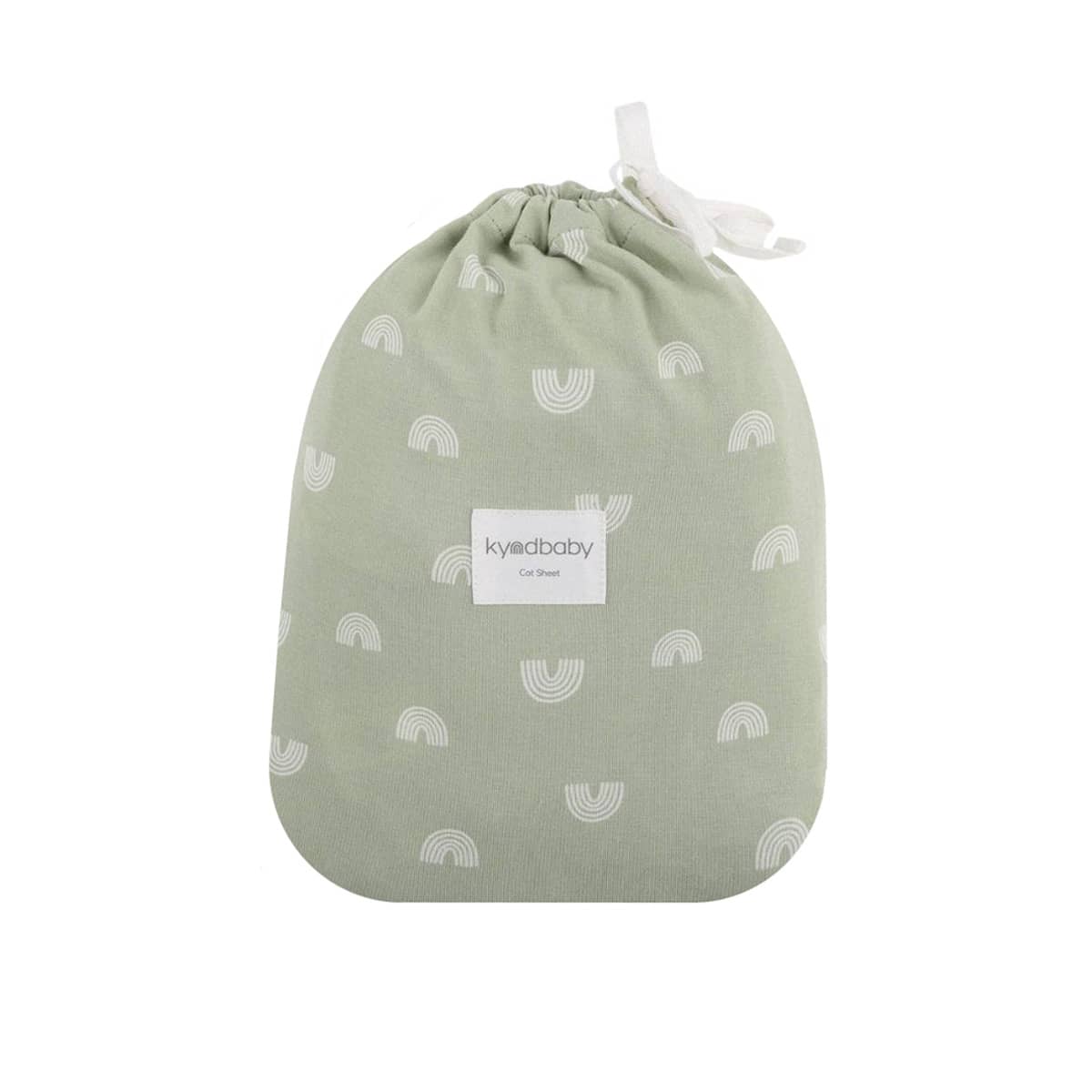 Kynd Baby Fitted Cot Sheet - Sage Rainbow