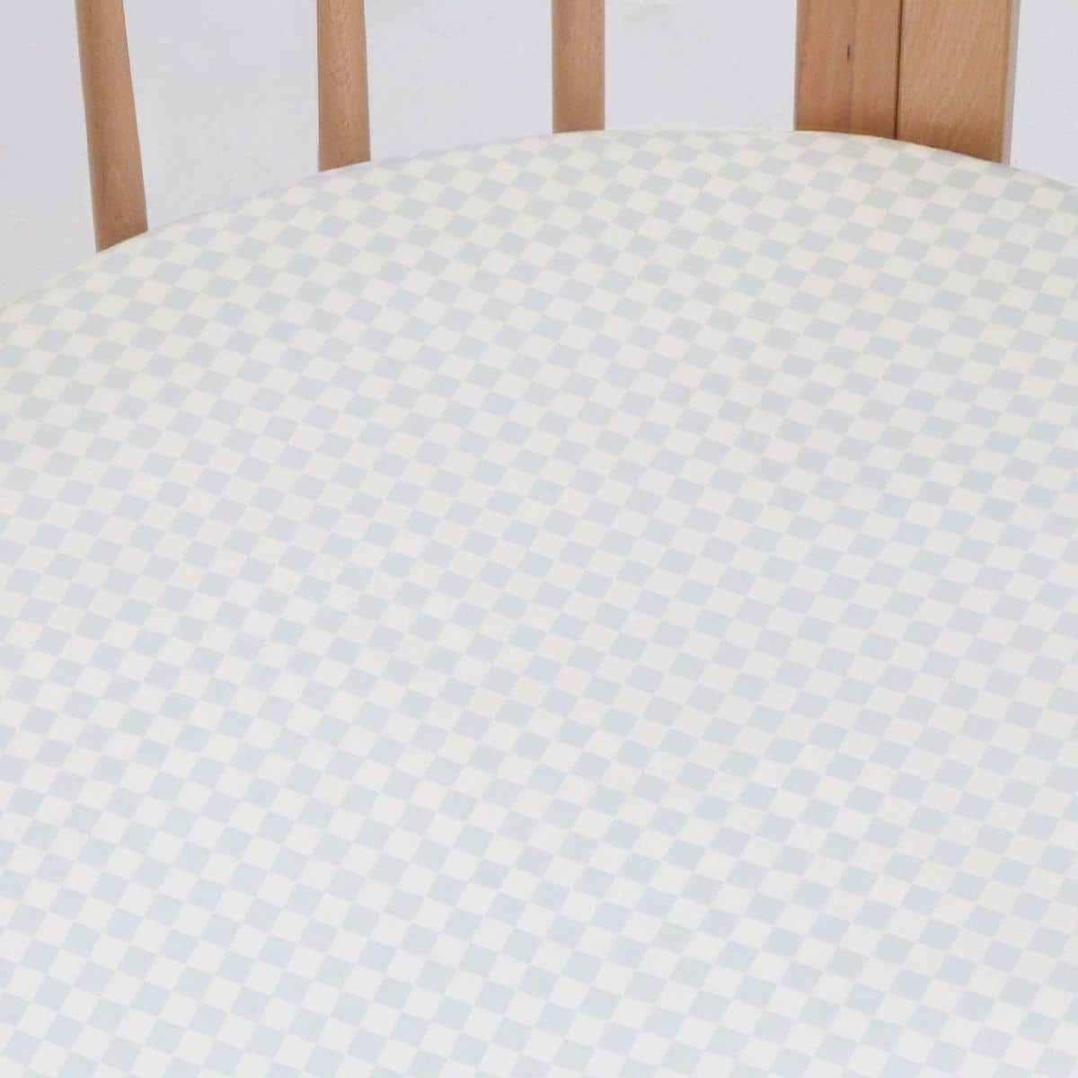 Kynd Baby Fitted Cot Sheet - Sky Blue Grid