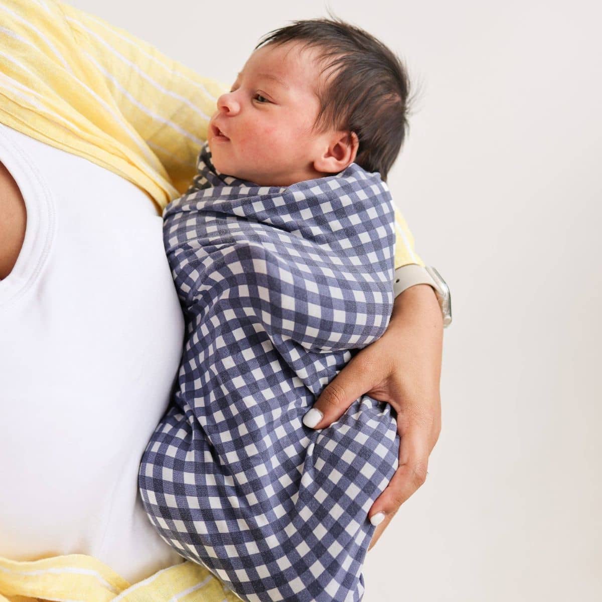 Kynd Baby Large Stretchy Swaddle - Navy Gingham