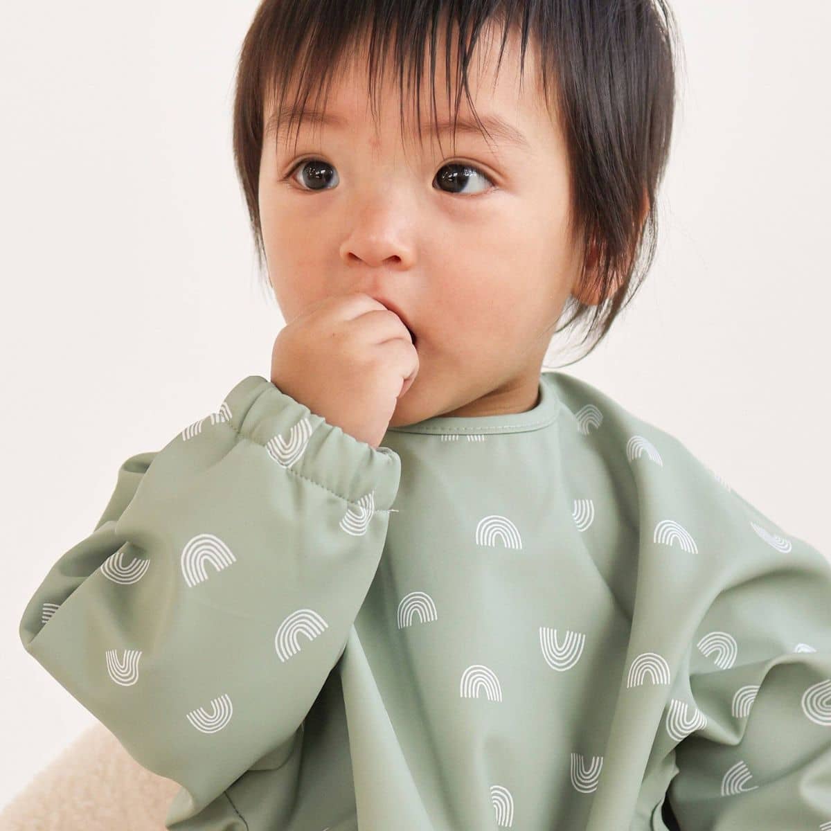 Kynd Baby Sleeved Messy Bib - Sage Rainbow