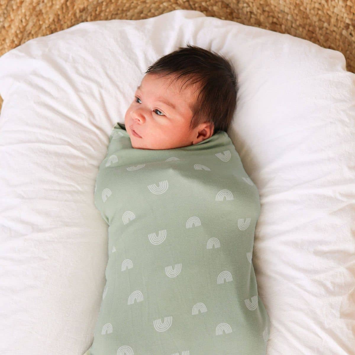 Kynd Baby Large Stretchy Swaddle - Sage Rainbow