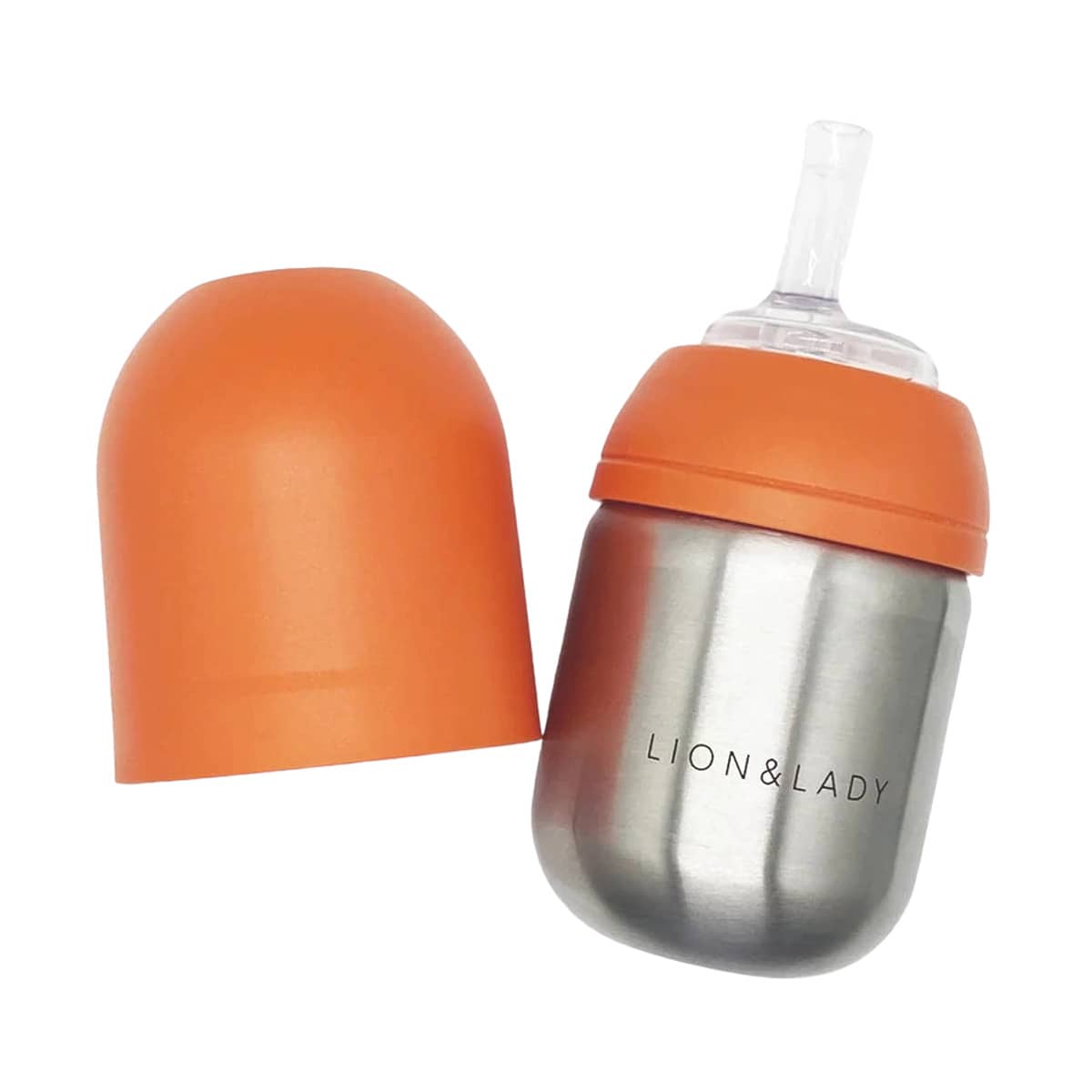 Lion & Lady Stainless Steel Toddler Straw Cup - 210ml - Burnt Orange