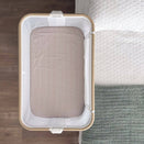 Little Human Linens Waterproof Change Pad / Co-Sleeper Bassinet Sheet - Mocha Pinstripe