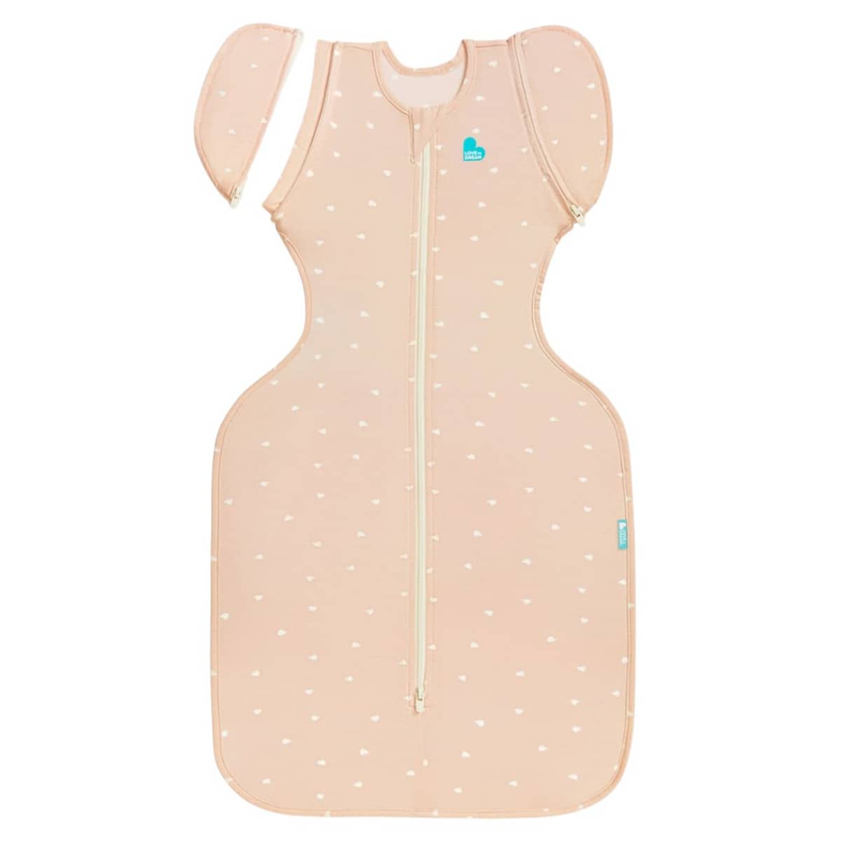 Love to Dream Transition Swaddle UP 0.2 TOG Bamboo Viscose - Blush Hearts