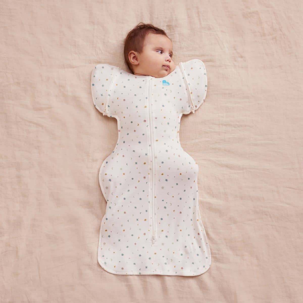 Love to Dream Transition Swaddle UP 0.2 TOG Organic Cotton - White Starlight