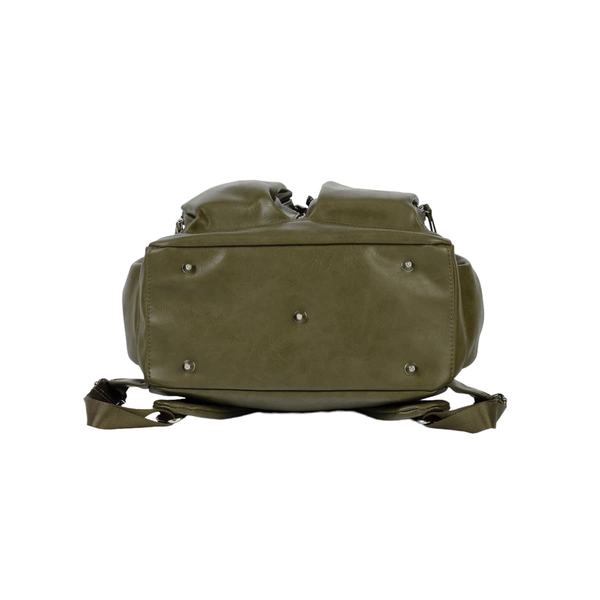 OiOi Faux Leather Nappy Backpack - Olive