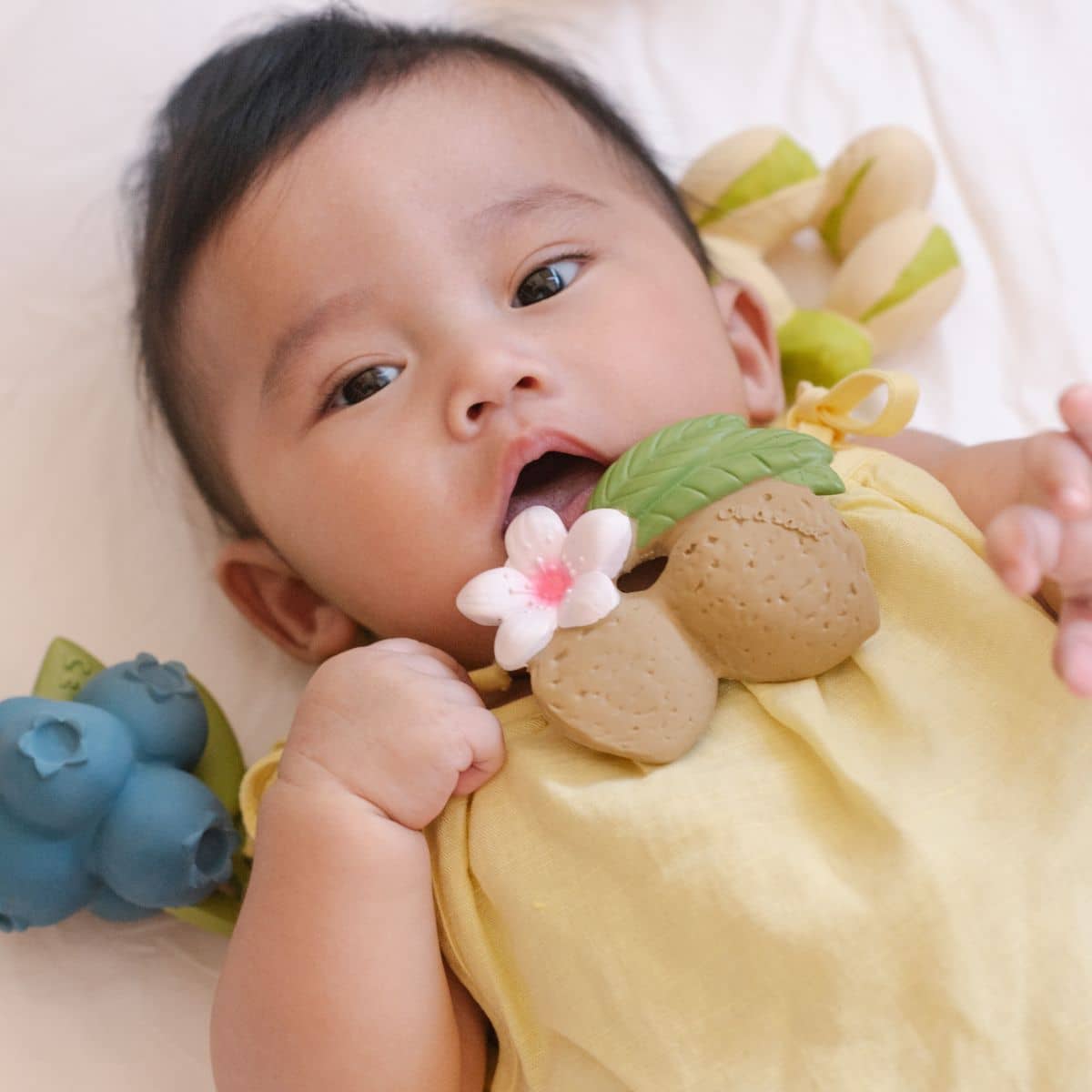 Oli & Carol Natural Rubber Teether - Aly the Almond